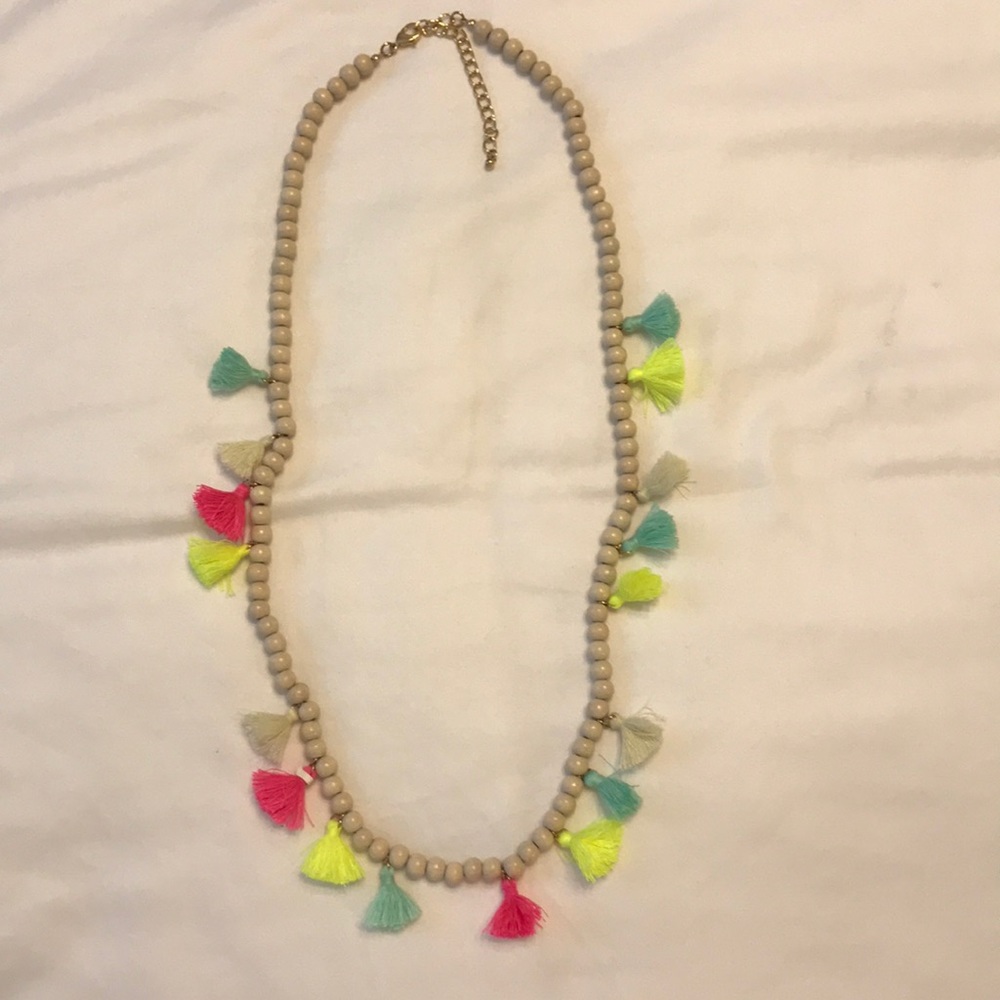 Rainbow tassel necklace